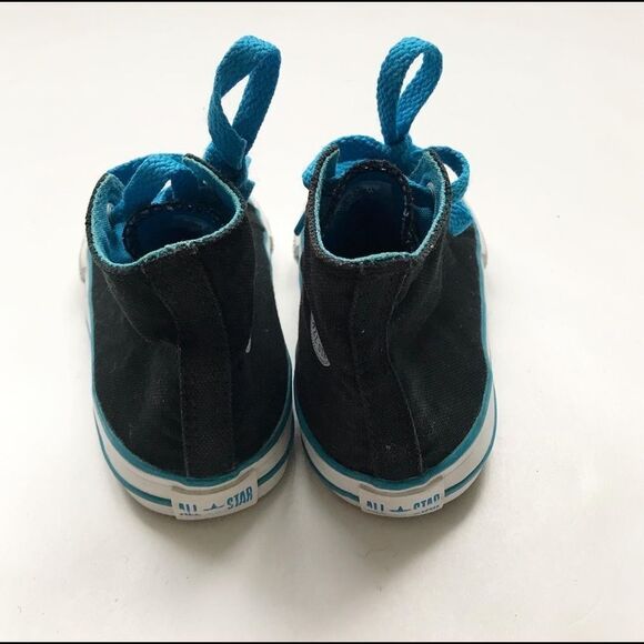 Converse black/blue high-top sneakers EUC size 9 - Picture 5 of 7